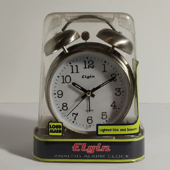 Vintage Elgin Desk Clock Quartz Movement Snooze Lighted Dial Alarm Clock - Picture 1 of 11